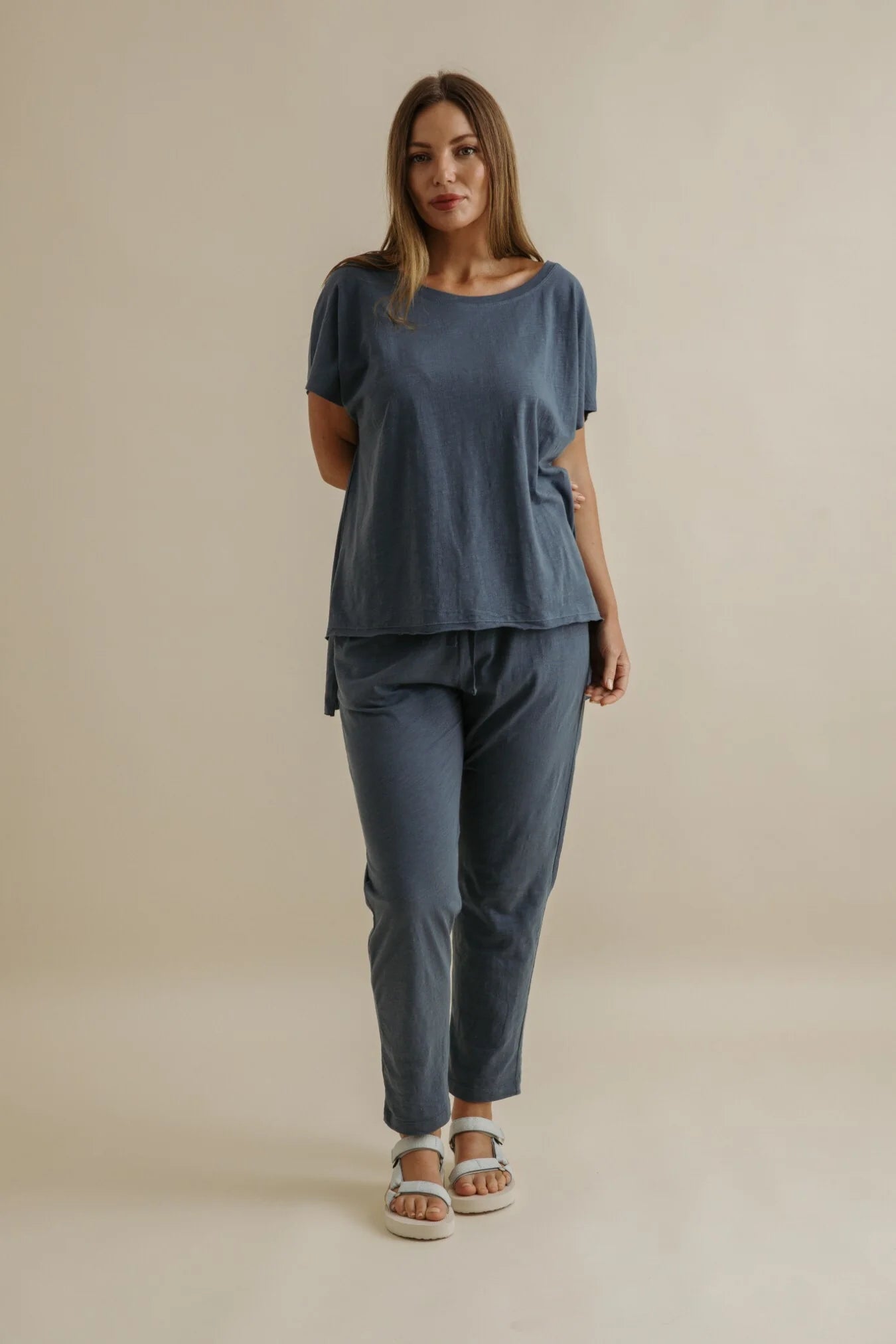 Shoreline Fine Slub Cotton Tee - Pool