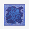 Square Poseidon Azur Cotton Silk Scarf