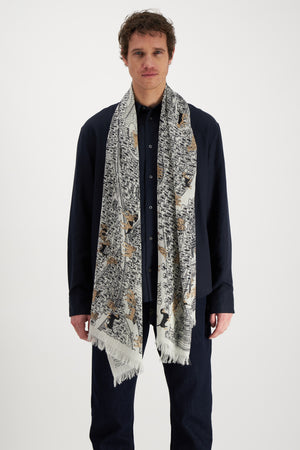 Central Park White Wool Scarf