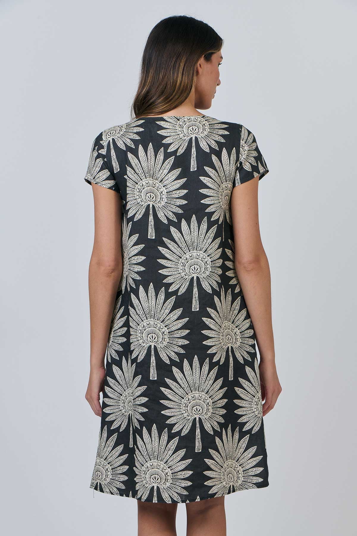 Short Sleeve Shift Dress - Date Palm