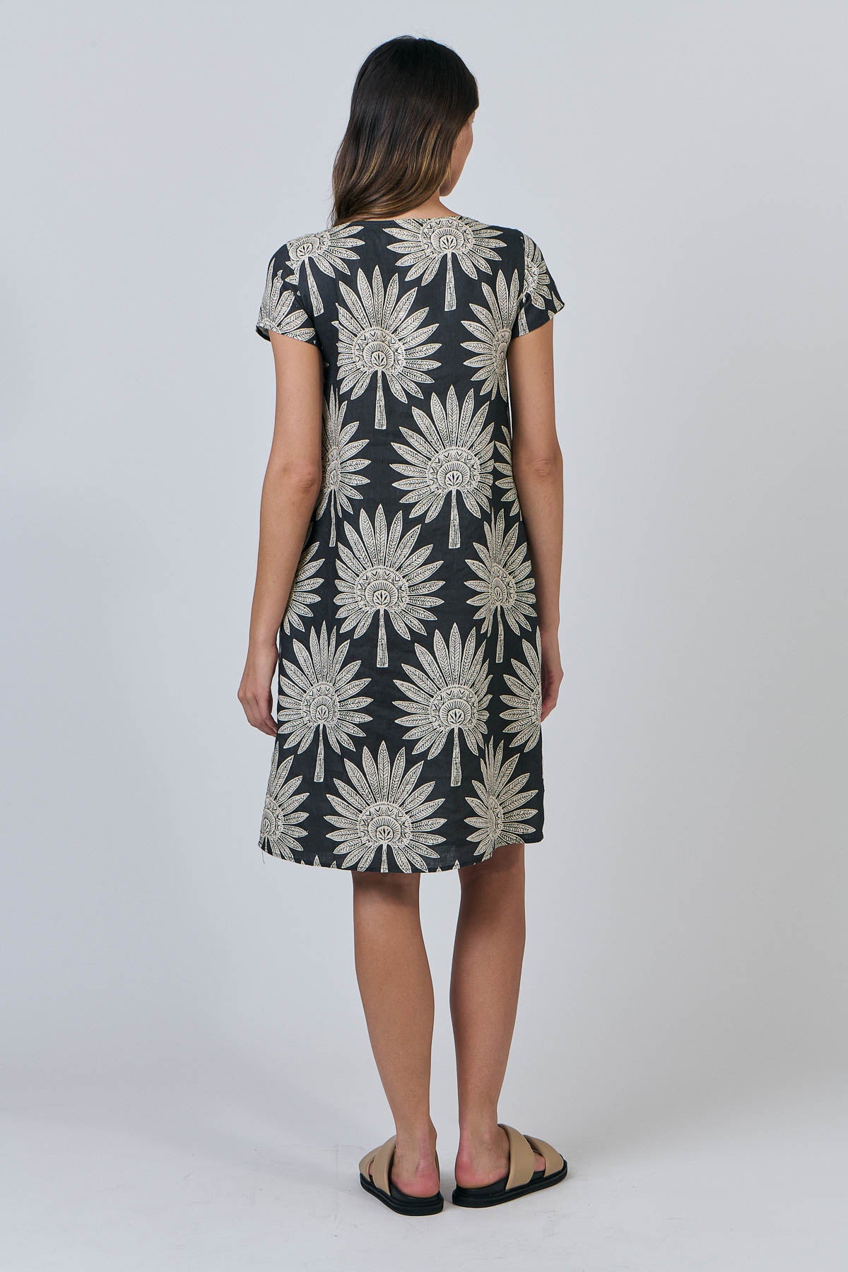 Short Sleeve Shift Dress - Date Palm