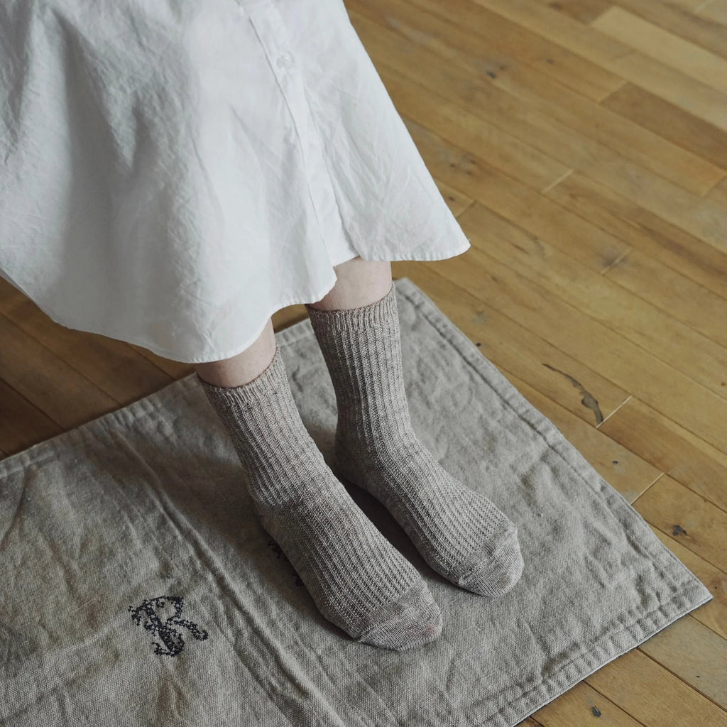 Linen Ribbed Socks – From Dust
