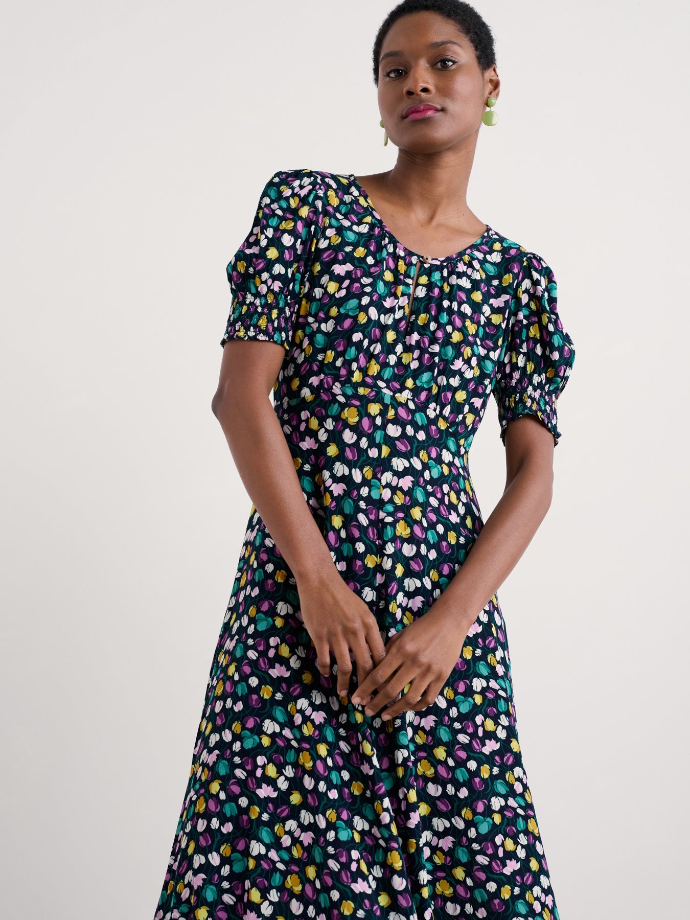 Marsh Violet Dress - Spring Tulips Maritime