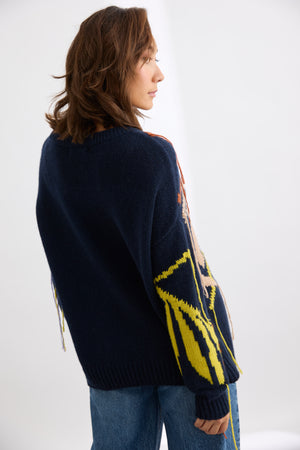 Sabine Jacquard Crew Sweater