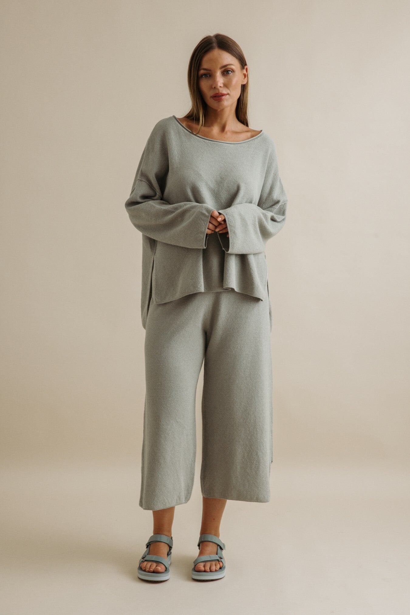 Retreat Cotton Twist Pant - Thyme Combo