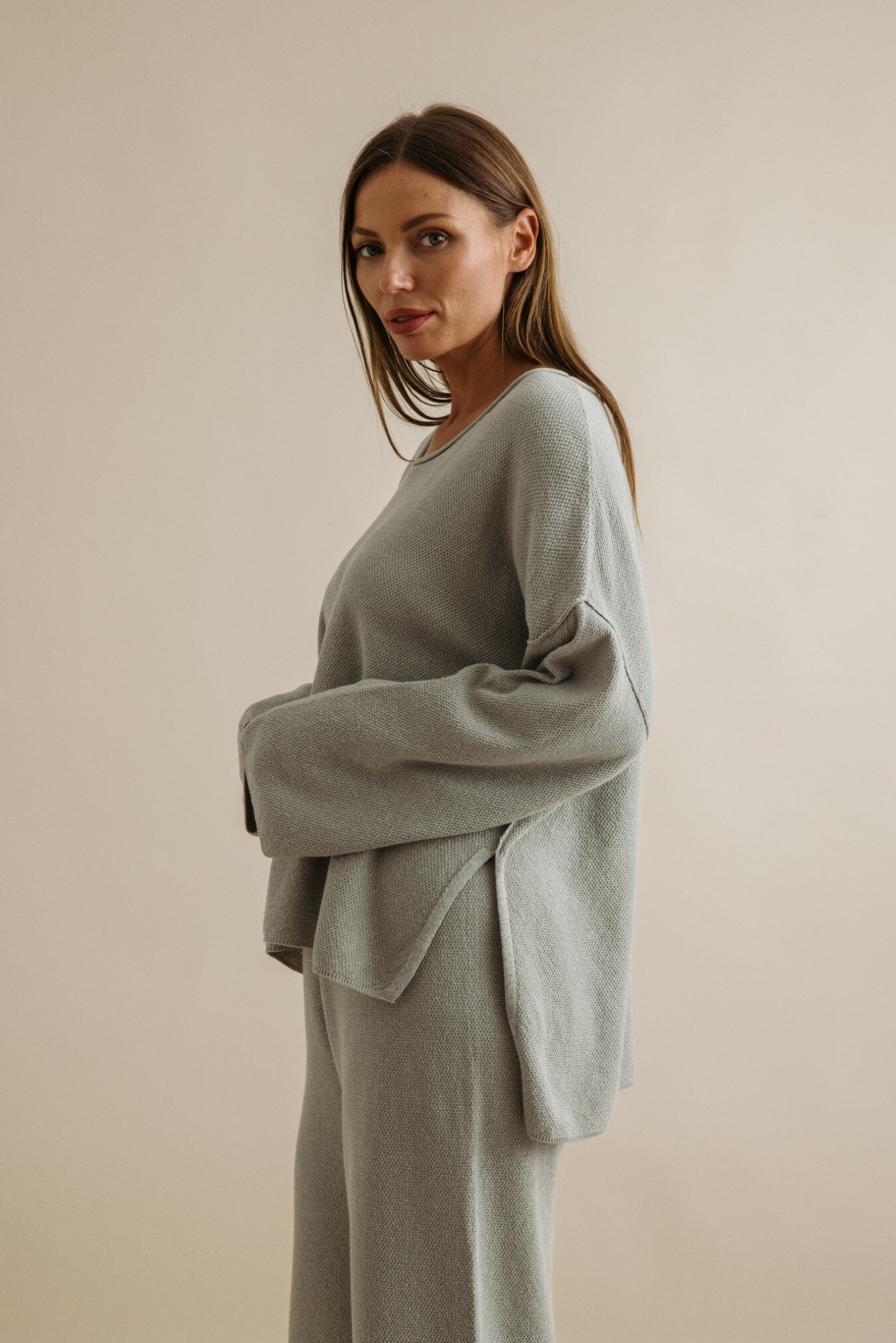Retreat Cotton Twist Pullover - Thyme Combo