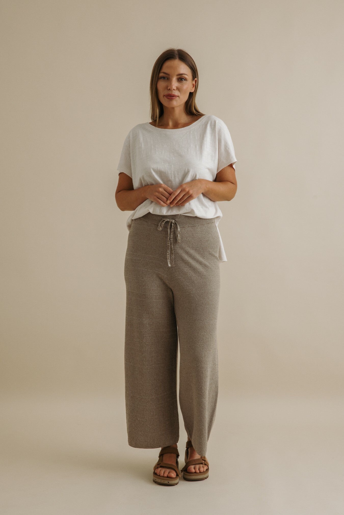 Retreat Cotton Twist Full Length Pant - Khaki/Silver