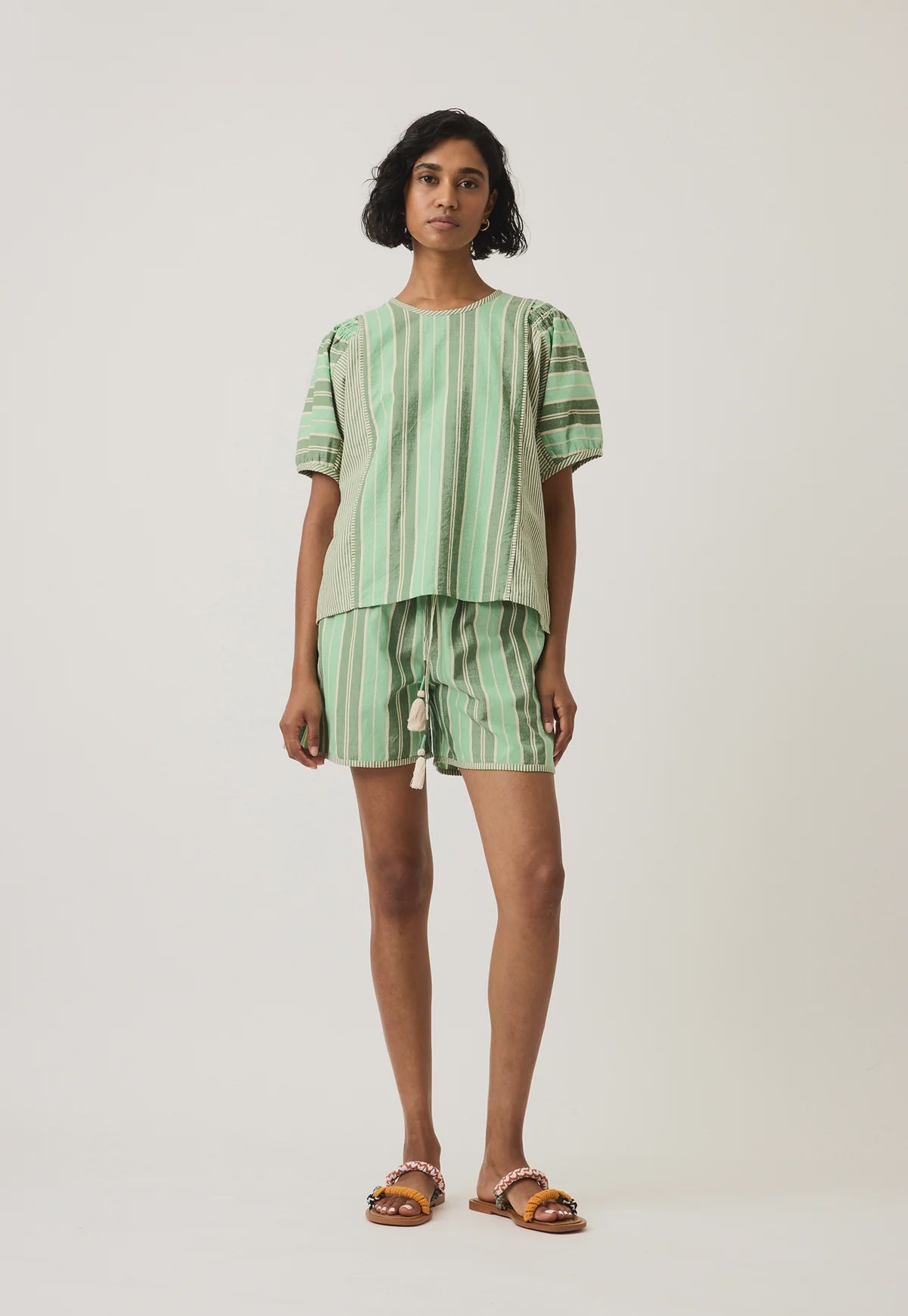 Jolene Top - Green Stripe