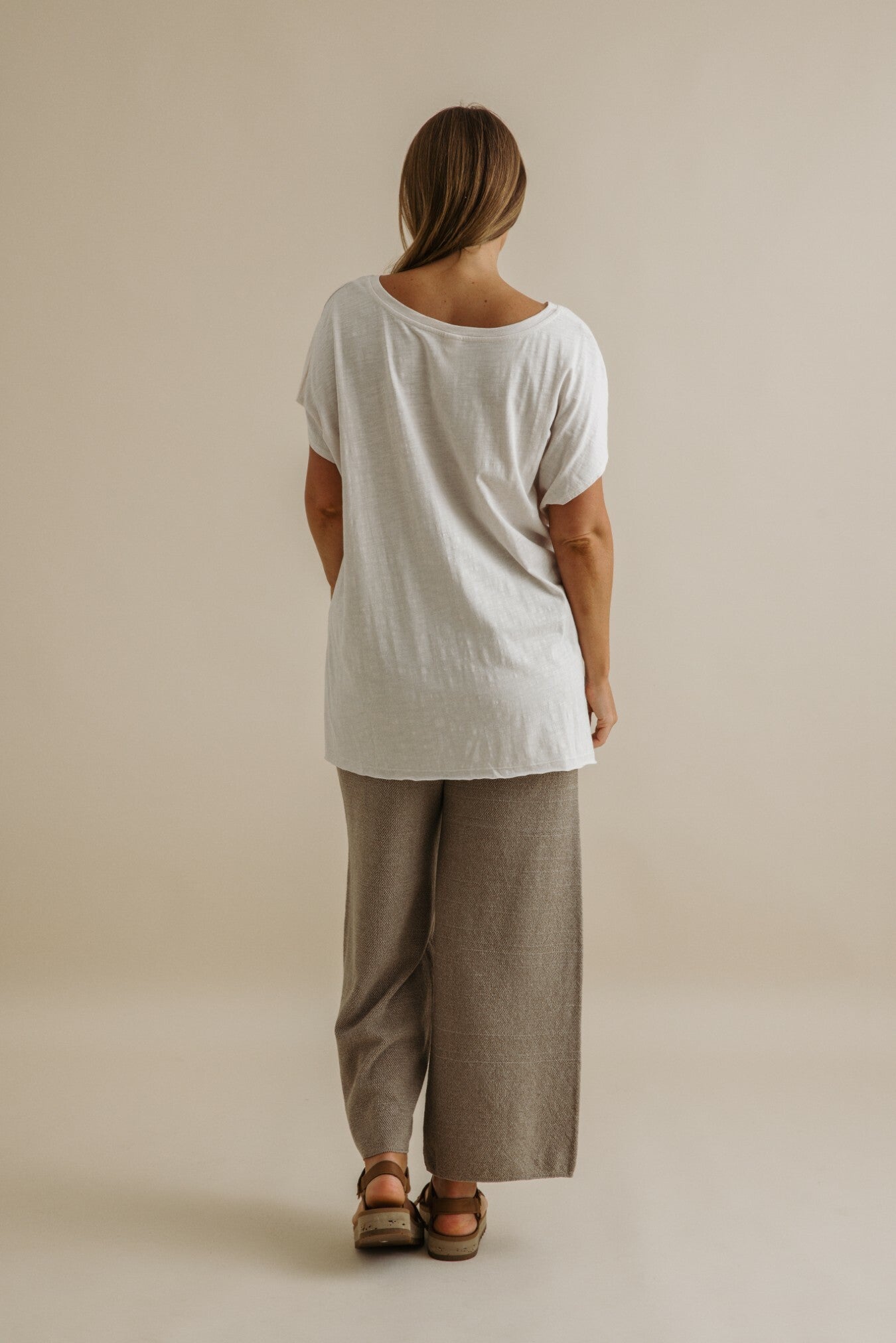 Shoreline Fine Slub Cotton Tee - Pearl