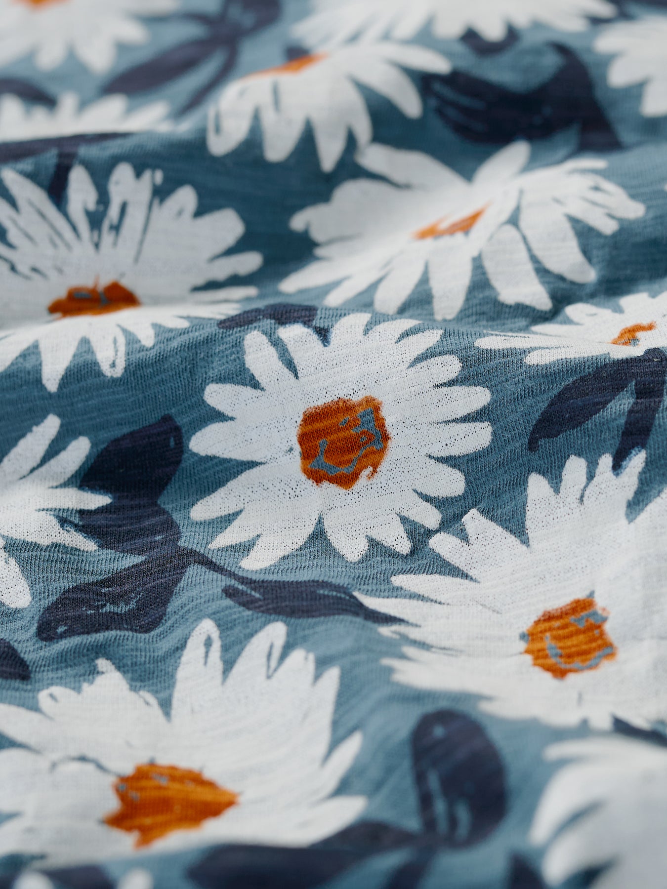 Studio Glass Short Sleeve Top - Arty Daisy Dusky Jade