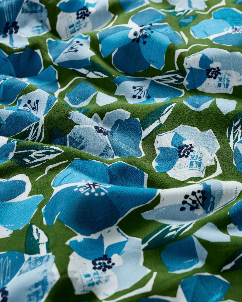 Etta Dress - Paper Hellebores Forest Green