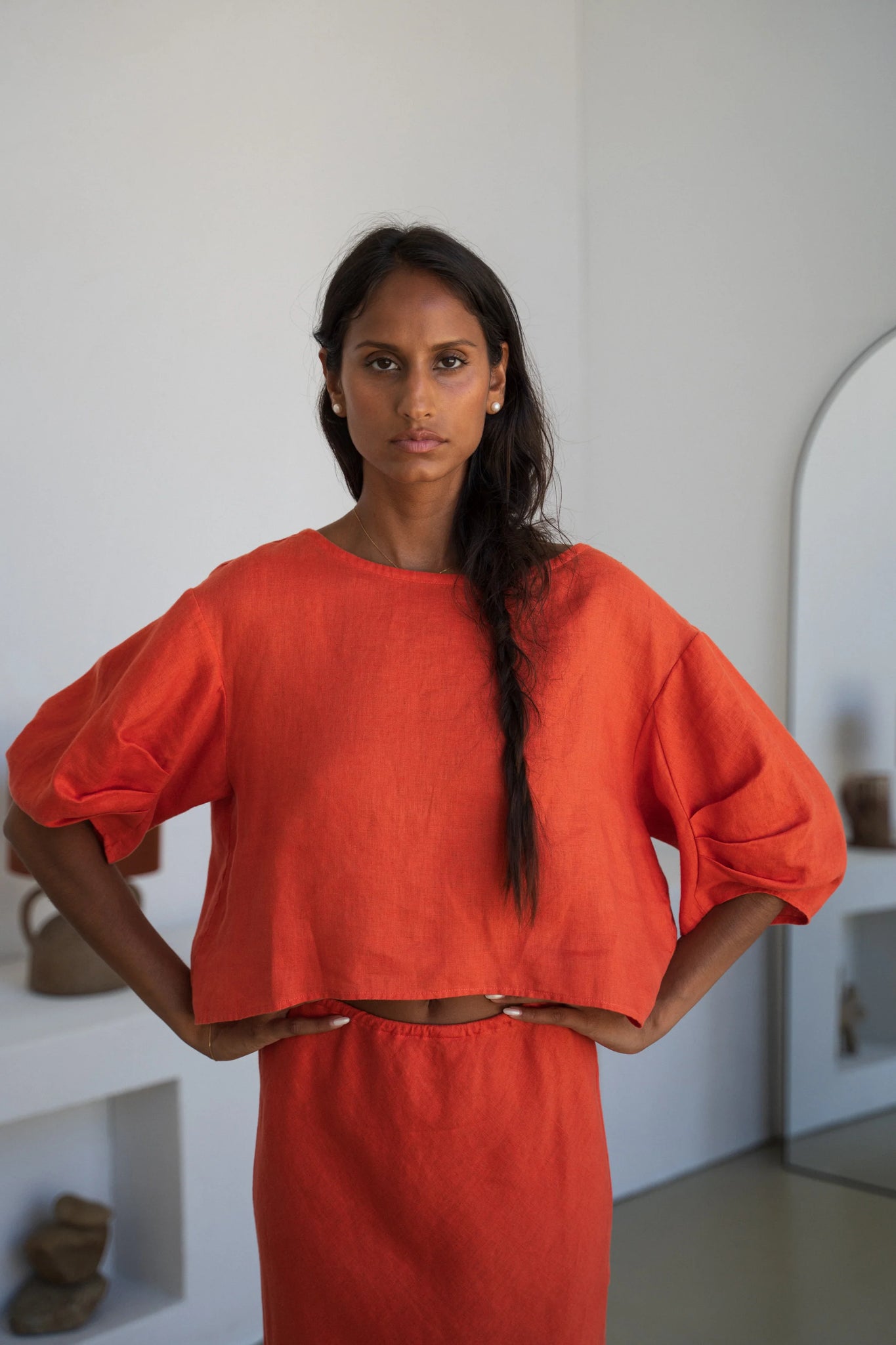 Leia Linen Top - Spritz