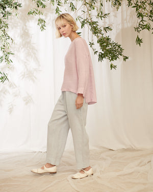 Hester Linen Pull-on Pants - Cloudy