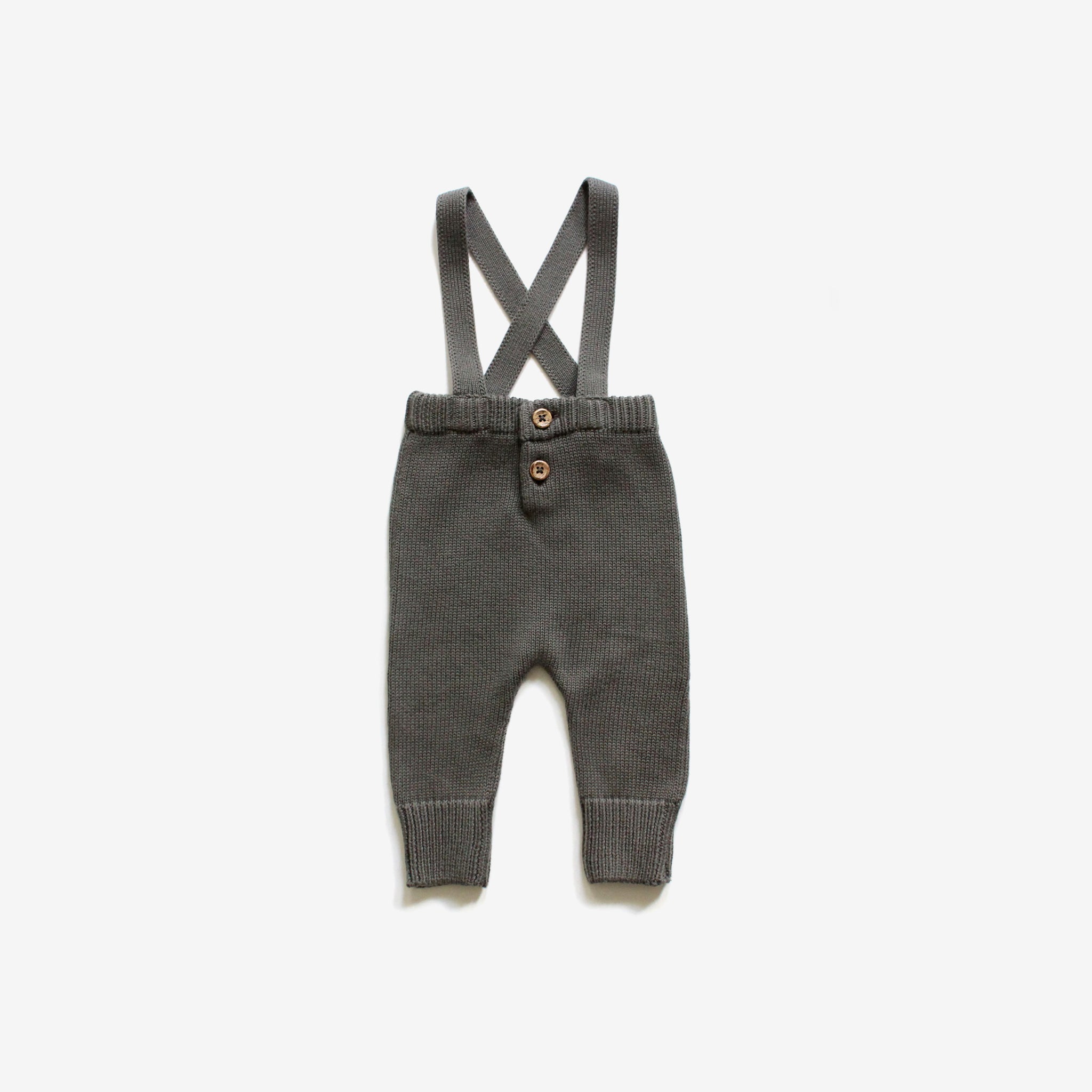 Cotton Knit Dungarees - Moss