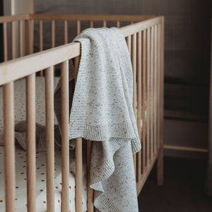 Cotton Knit Blanket - Oatmeal Fleck