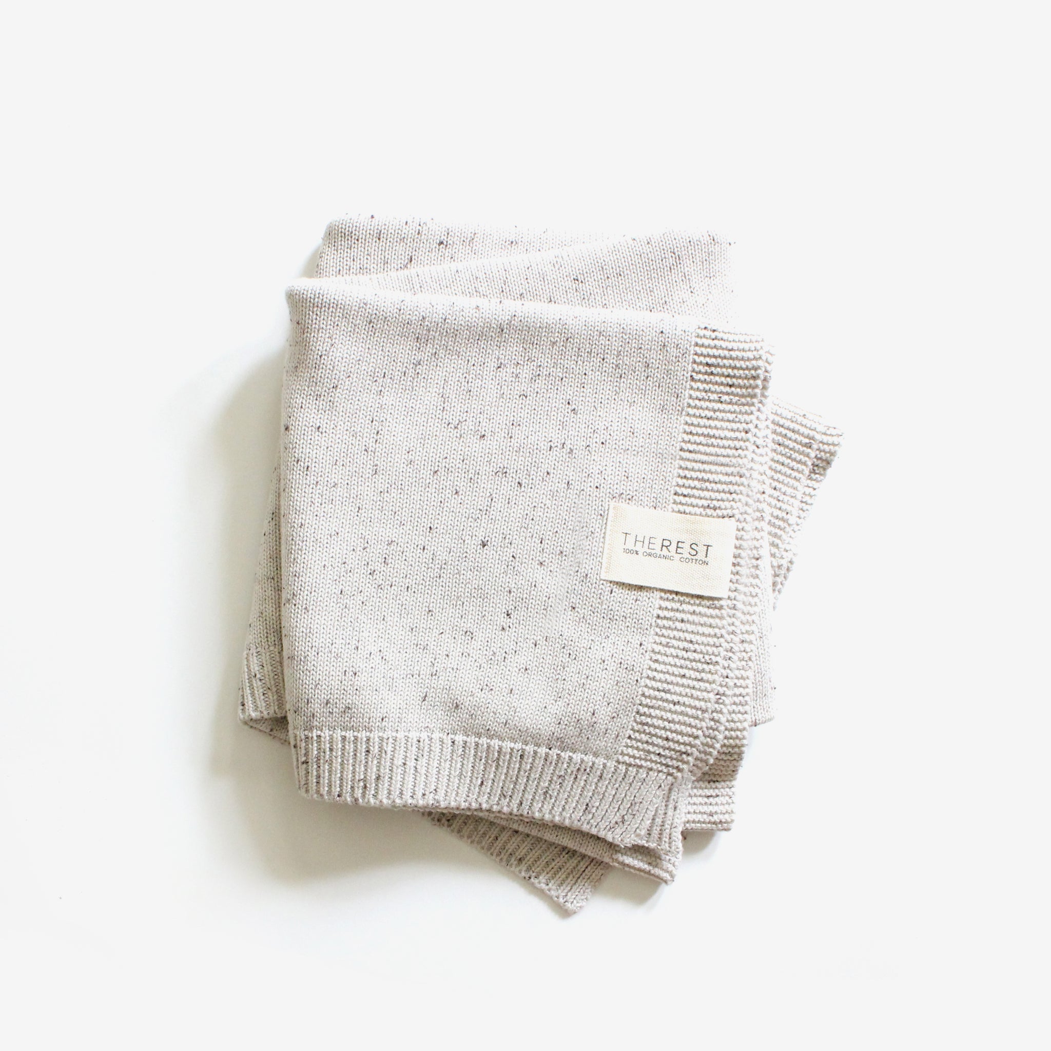 Cotton Knit Blanket - Oatmeal Fleck